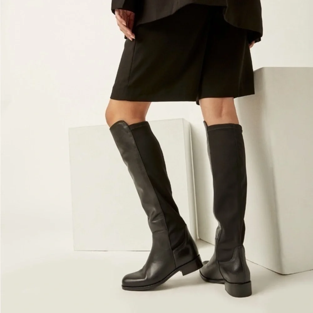 New La Canadienne Serena Boots- Black Leather Knee High Riding Boots Size 5.5